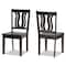 Baxton Studio Fenton Modern and Contemporary Transitional Dark Brown Finished Wood 2-Piece Dining Chair Set 177-11377-Zoro - alternate 1
